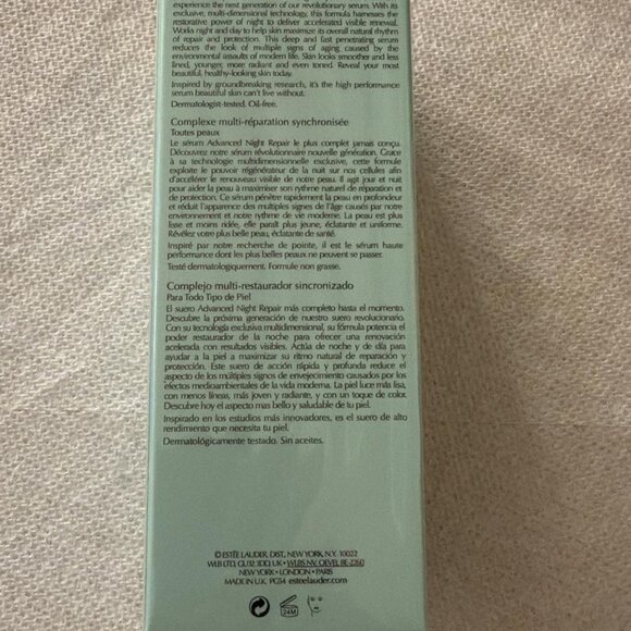 estee lauder night repair synchronized advanced recovery complex 3.4 fl oz 100m - Picture 2 of 4